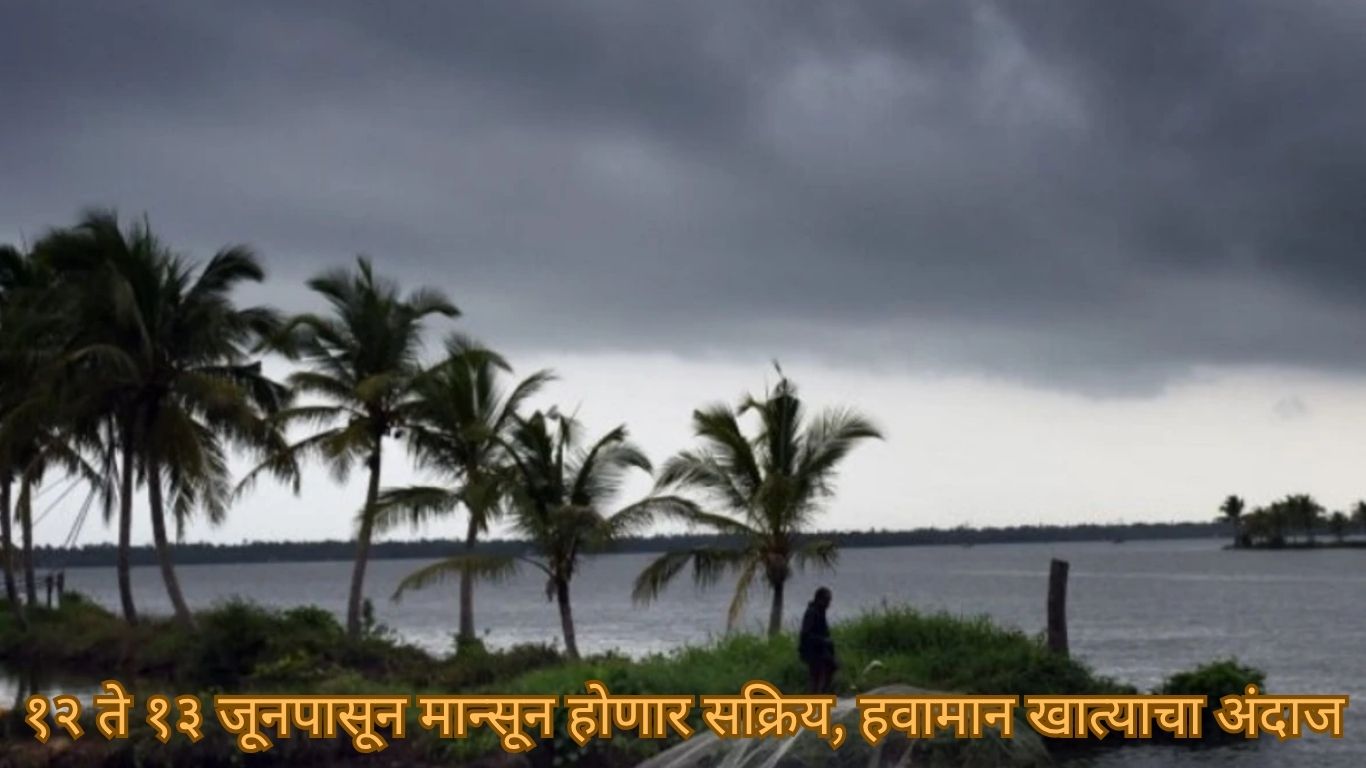 महाराष्ट्रात मान्सून अपडेट: १२ ते १३ जूनपासून मान्सून होणार सक्रिय, हवामान खात्याचा अंदाज