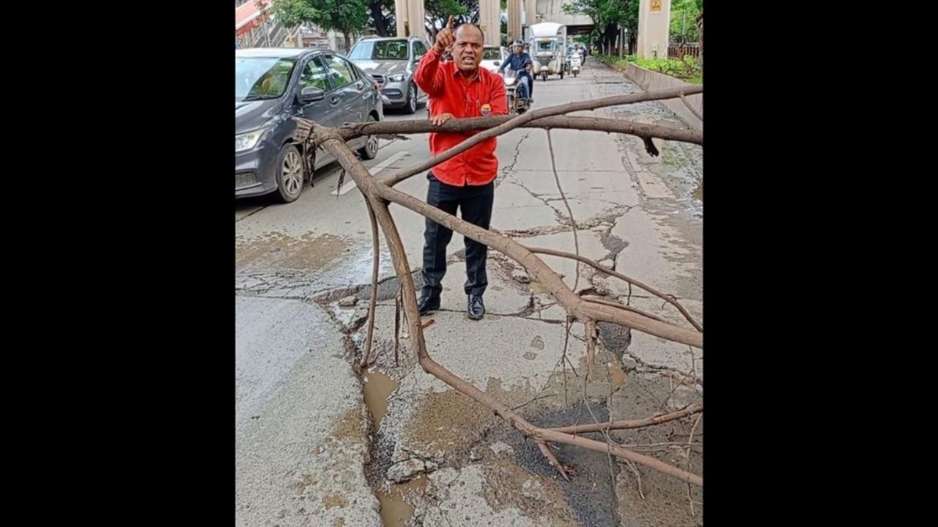 पिंपरी-चिंचवडमध्ये २३ कोटींच्या सिमेंट काँक्रीट रस्त्यावर सहा महिन्यातच पडल्या भेगा