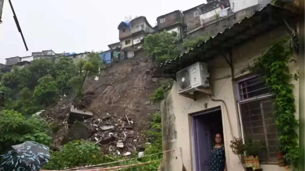 मुंबई विक्रोळीतील दरड कोसळली: वडील-मुलीचा मृत्यू, आई व मुलगा गंभीर जखमी