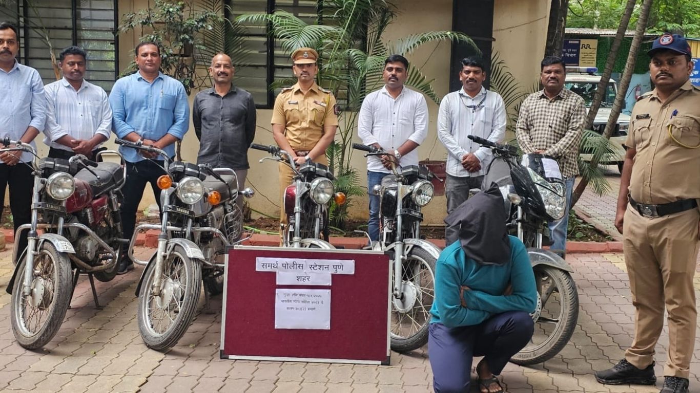 पुण्यात मौजमजेसाठी चोरल्या ५ दुचाकी; समर्थ पोलिसांनी आरोपीस पकडले