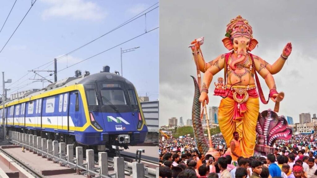 मुंबई ॲक्वामेट्रोतून पहिल्यांदाच गणपतीचं आगमन; खड्ड्यांना टाळून भक्तांची अनोखी निवड