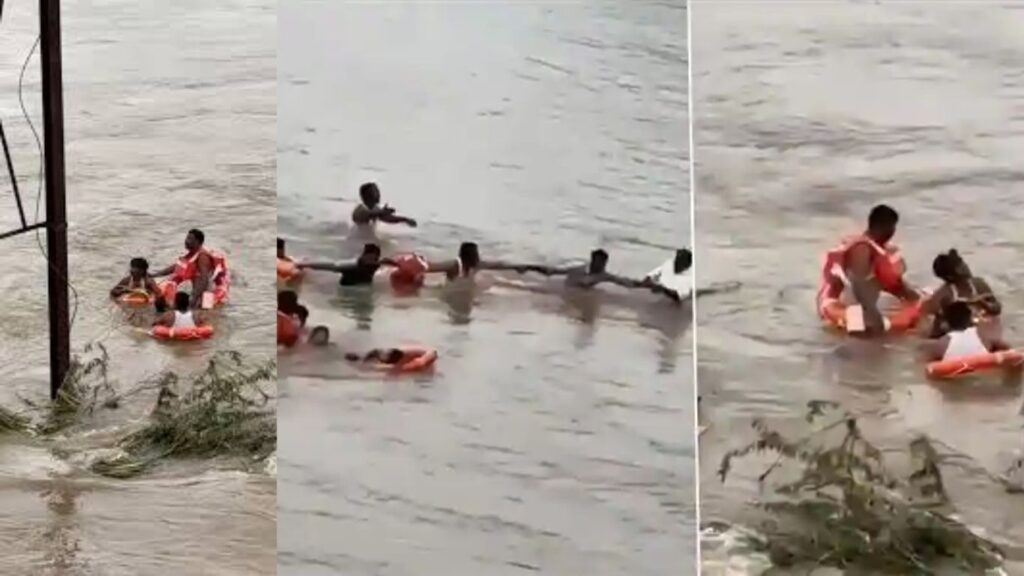 सोलापूर: सीना नदीत वाहून जाणाऱ्या महिलेला ग्रामसुरक्षा दलाच्या तरुणांनी वाचवले