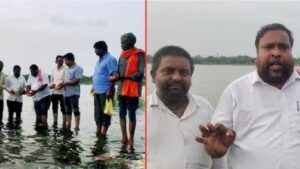 माजलगाव मोठेवाडी गावात शेतकऱ्यांचा बेमुदत धरणे आंदोलन; नुकसानभरपाईसाठी मागणी