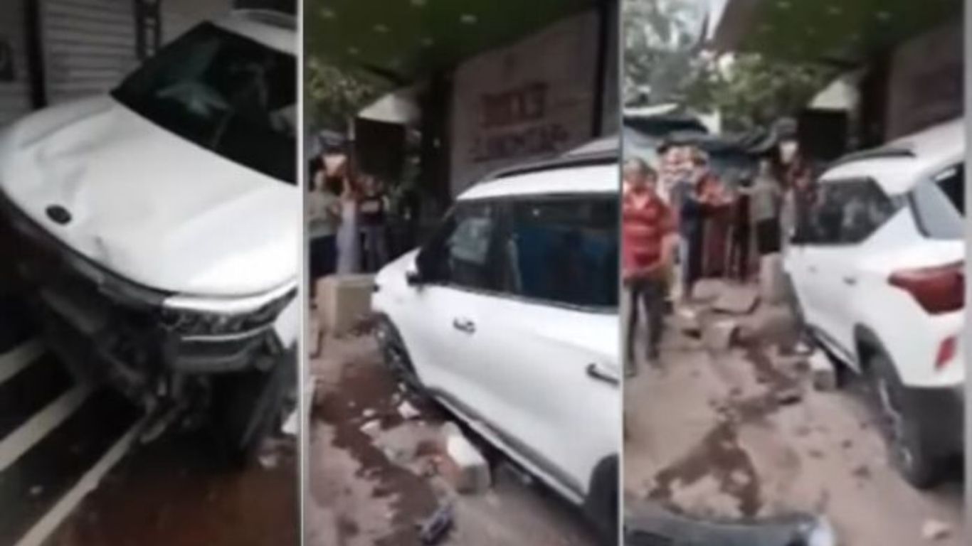 घाटकोपर एलबीएस मार्गावर भीषण कार अपघात, तिघेजण गंभीर जखमी