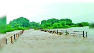 भूम तालुक्यातील पाथरूड परिसरात मुसळधार पाऊस; ईट–पाथरूड संपर्क तुटला