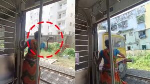 धावत्या लोकलवर दगड फेकणाऱ्या महिलेचा पर्दाफाश! व्हायरल व्हिडिओमुळे उघड झालं सत्य, प्रवाशांमध्ये संतापाची लाट