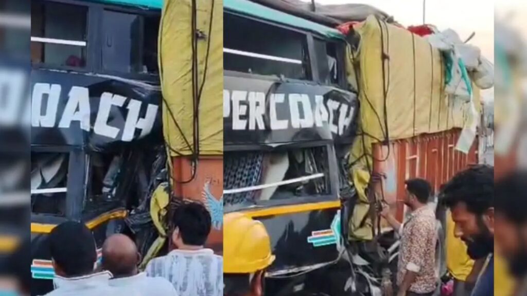 इंदोर–हैदराबाद महामार्गावर मुक्ताईनगरजवळ ट्रक-ट्रॅव्हल्सची भीषण समोरासमोर धडक; 1 ठार, 3 गंभीर