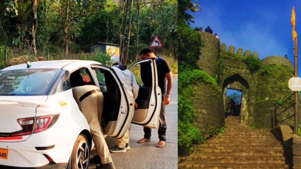 सिंहगडावर पुन्हा संतापजनक कृत्य; वाहन तपासणीदरम्यान दारूची मोठी बाटली जप्त