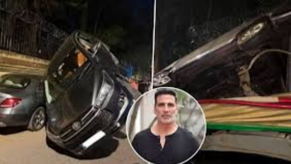 अक्षय कुमारच्या ताफ्यातील कारचा भीषण अपघात; वाहन उलटलं, रिक्षा चालक गंभीर जखमी