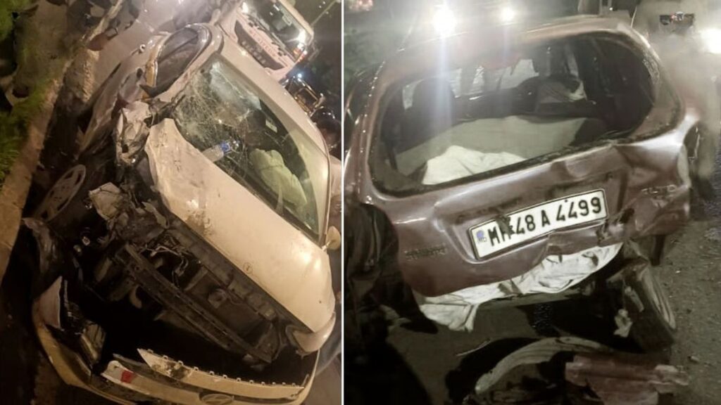 मिरा-भाईंदरमध्ये मद्यधुंद चालकाचा अपघात; भरधाव कार डिव्हायडरवर आदळून पलटी