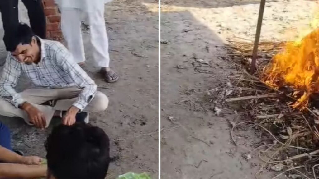 स्मशानभूमीत जळत्या चितेसमोर पत्त्यांचा डाव; व्हिडिओ व्हायरल, संताप आणि चर्चा
