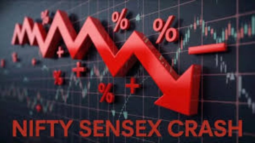 शेअर बाजारात मोठी घसरण; सेन्सेक्स 1500 अंकांनी कोसळला, निफ्टीतही मोठी पडझड