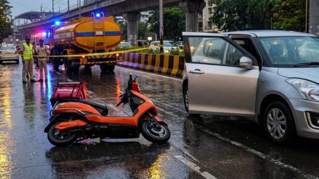 कांदिवली ‘डोअरिंग’ अपघात: कारचा दरवाजा अचानक उघडल्याने डिलिव्हरी बॉयचा मृत्यू, टँकरचे चाक डोक्यावरून