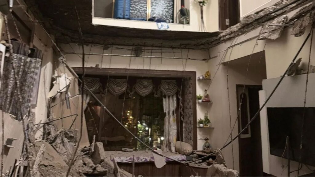 नेरूळमध्ये इमारतीचा स्लॅब कोसळला वूडलँड सोसायटी सील, रहिवासी सुरक्षितस्थळी हलवले