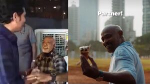 ‘दोस्ती तुटायची नाय…’ शिवाजी पार्कवर विनोद कांबळीकडून सचिनच्या वाढदिवसाचं हटके सेलिब्रेशन