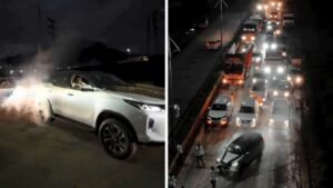 Reel बनवण्यासाठी Fortuner रस्त्यात आडवी चाकण MIDCमध्ये वाहतुकीचा खोळंबा, कारवाई होणार?