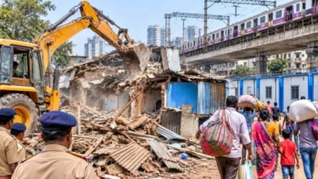 वांद्रे गरीबनगरमधील ९४ बांधकामे हटवली पात्र कुटुंबांचे पुनर्वसन, रेल्वे विकासाला गती